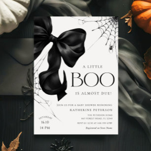 Petite Boo Black Bow Baby shower Invitation