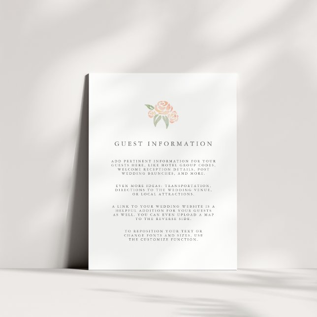 Petite Bouquet Wedding Guest Details Card | Peach Begleitkarte (Von Creator hochgeladen)