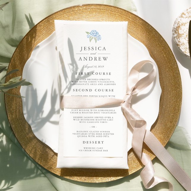 Petite Bouquet Wedding Menu Card | Kornblume Menükarte (Von Creator hochgeladen)