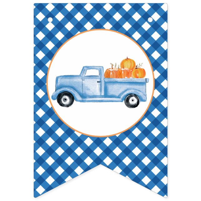 Petite camionnette bleu Citrouille bannière de pre (Seizième drapeau)