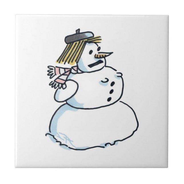 Petite carreaux en céramique Snowwoman (Devant)