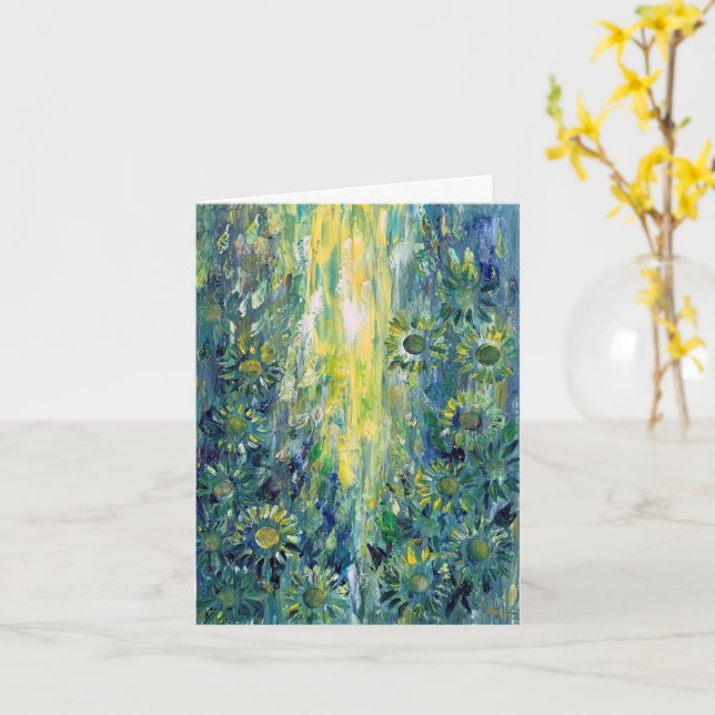 Petite carte d'anniversaire de 4 po x 5,6 po (Fleur jaune)