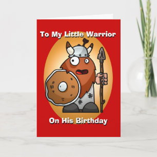 Petite carte d'anniversaire de guerrier