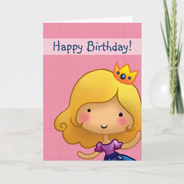 petite carte d'anniversaire personnalisable prince (Devant)