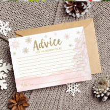 Petite carte de conseil en Baby shower rose