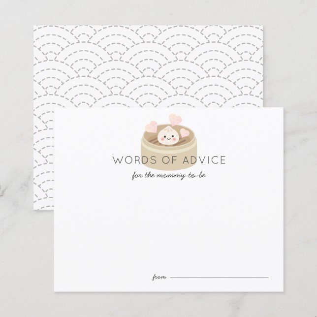 Petite carte de conseil sur le Baby shower de dump (Devant / Derrière)