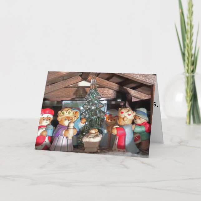Petite carte de Noël de garçon de batteur (Devant)