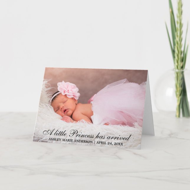 Petite carte de princesse New Baby Announcement (Devant)