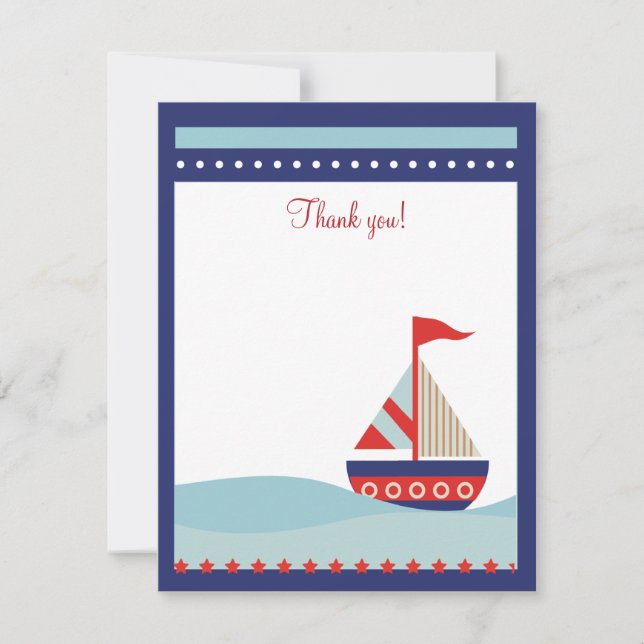 Petite carte de remerciement à plat Naut 4x5 pour  (Devant)