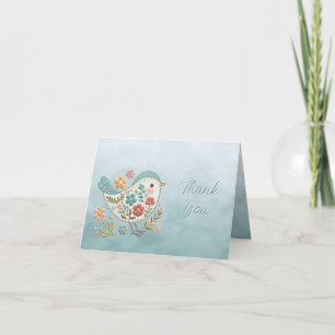 Petite Carte de remerciements aux fleurs roses ble