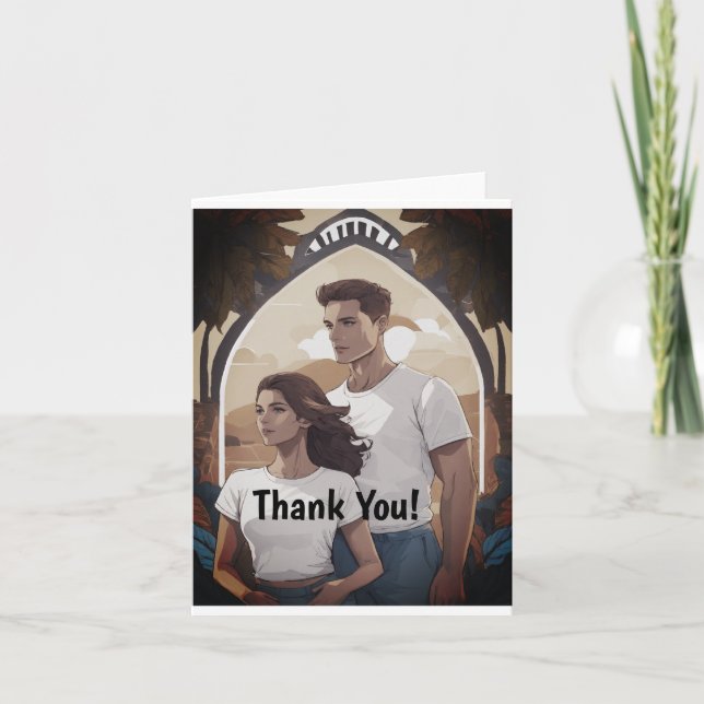 Petite Carte de remerciements pliée de 4 po x 5,6  (Devant)