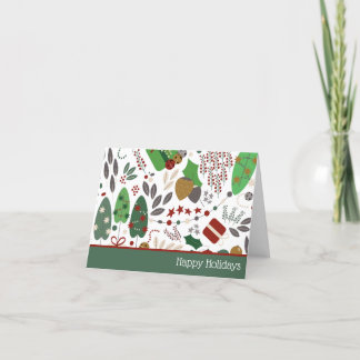 Petite carte de vacances fantaisiste pliée 4" x 5,