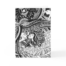 Petite carte noire et blanche de Valentine de