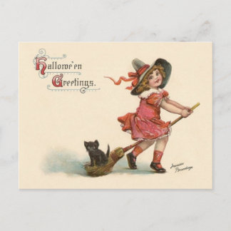 Petite carte postale vintage de salutations de