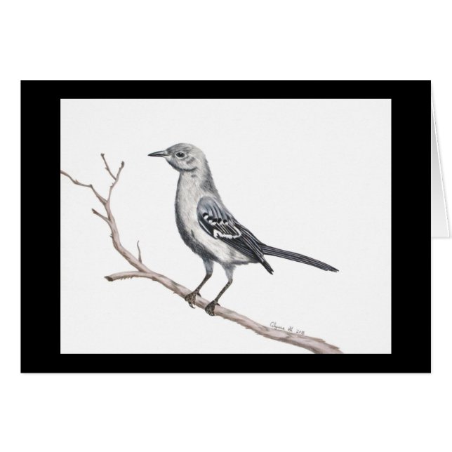 Petite carte Texas Mockingbird (Devant Horizontal)
