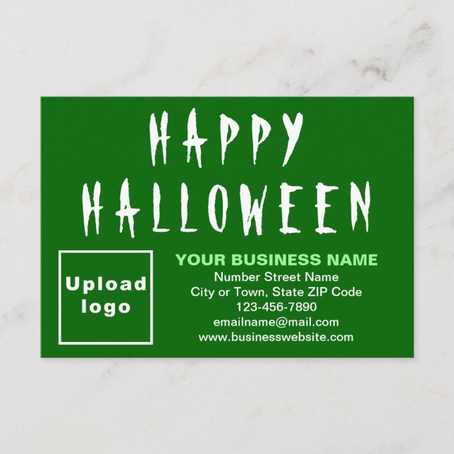 Petite carte verte d'Halloween d'affaires (Devant)