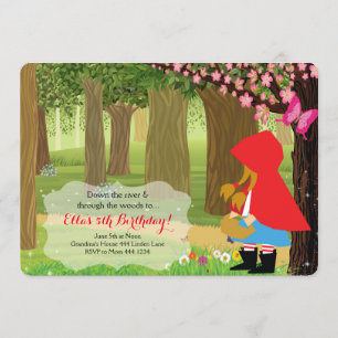 Petite chaperon rouge Invitations de fête d'annive