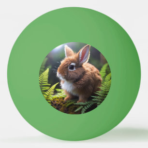 "Petite Charm: The Brown and White Zwarf Bunny" Tischtennisball