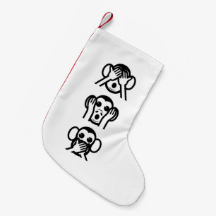 Petite Chaussette De Noël 3 Singes Sages Emoji