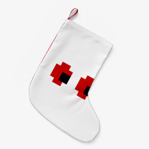 Petite Chaussette De Noël 8 bits Éffrayants yeux rouges