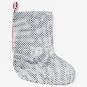 Petite Chaussette De Noël À damiers gris et blanc