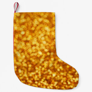 Petite Chaussette De Noël Abstrait flou belle lumière arrière - plan dorée