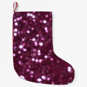 Petite Chaussette De Noël Abstrait rose, lumières déconcentrées bokeh.