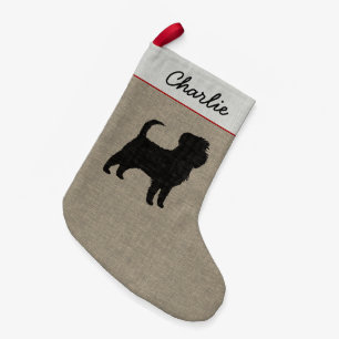 Petite Chaussette De Noël Affenpinscher Chien Silhouette Vacances personnali