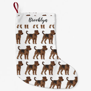 Petite Chaussette De Noël Airedale terrier dog cartoon