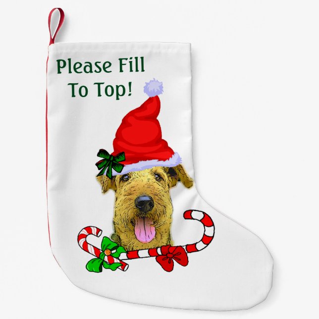 Petite Chaussette De Noël Airedale Terrier Noël (Devant)