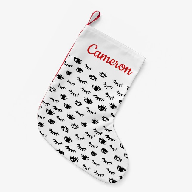 Petite Chaussette De Noël Ajoutez votre motif | mignon nommé de cil de (Devant (Accrochage))
