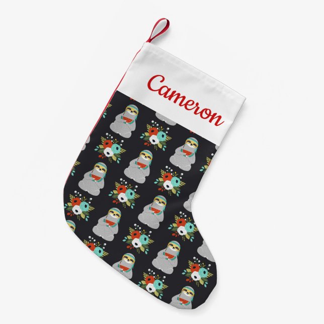 Petite Chaussette De Noël Ajoutez votre motif nommé de paresse de pastèque (Devant (Accrochage))