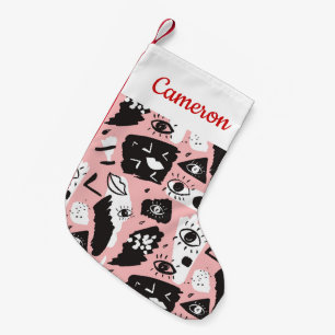Petite Chaussette De Noël Ajoutez votre motifs modernes abstraits nommé