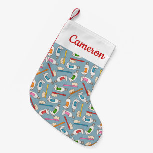 Petite Chaussette De Noël Ajoutez votre motifs nommé de brosse à dents et de