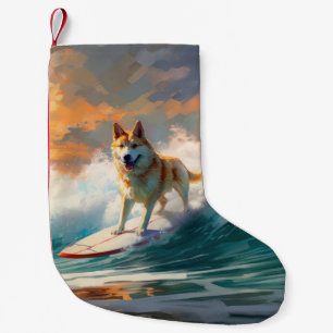 Petite Chaussette De Noël Akita Beach Surf Peinture