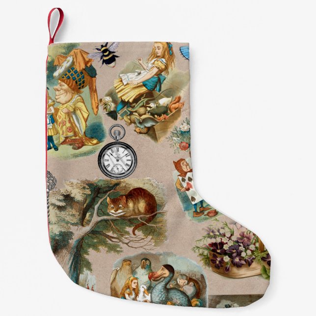 Petite Chaussette De Noël Alice à Wonderland Cheshire Cat Characters (Devant)