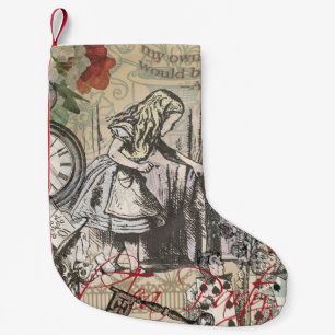 Petite Chaussette De Noël Alice Aventures Merveilleux Rideau Classique Art