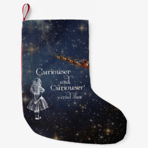 Petite Chaussette De Noël Alice dans un bas plus curieux de Noël du pays de