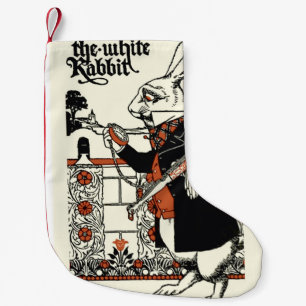 Petite Chaussette De Noël Alice Lapin Blanc Classique Wonderland 