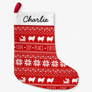 Petite Chaussette De Noël American Eskimo Chiens Noël Eskies vacances