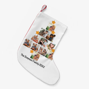 Petite Chaussette De Noël Amusement personnalisé Famille Noël 11 Photo Colla