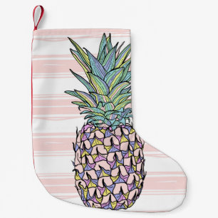 Petite Chaussette De Noël Ananas vintage coloré
