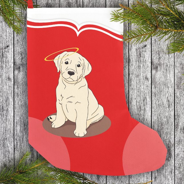 Petite Chaussette De Noël Ange de trieur du Labrador jaune (Créateur téléchargé)