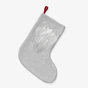 Petite Chaussette De Noël ANGEL WINGS 'Believe' Heart Starry Sparkle
