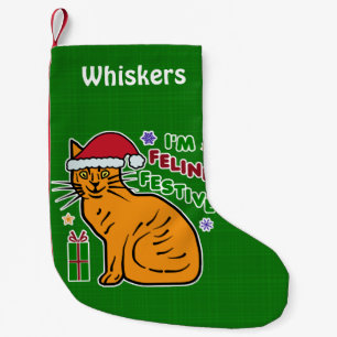 Petite Chaussette De Noël Animal familier de fête félin de vacances de No