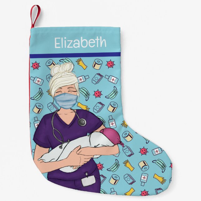 Petite Chaussette De Noël Appréciation des infirmières néonatales (Devant)