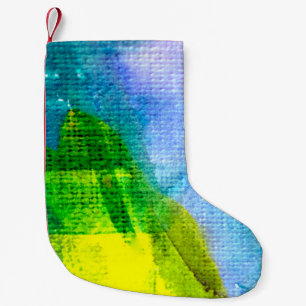 Petite Chaussette De Noël aquarelle Abstraite peinte fond abstrait, acr