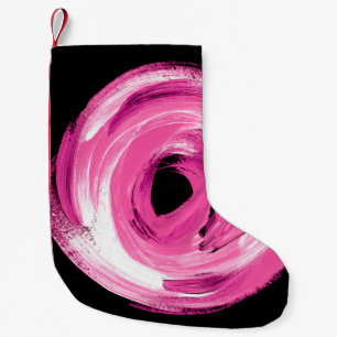 Petite Chaussette De Noël Aquarelle abstraite rose