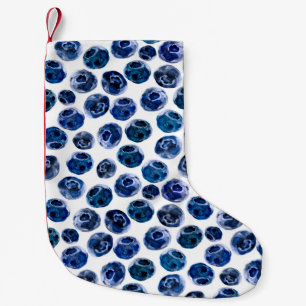 Petite Chaussette De Noël Aquarelle illustrée bleu ensemble motif