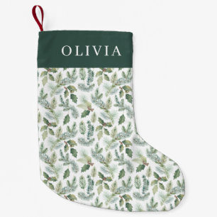 Petite Chaussette De Noël Aquarelle moderne Noël floral